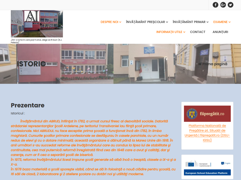 Imagine pentru website-ul unitatii: ȘCOALA GIMNAZIALĂ "AVRAM IANCU" ABRUD