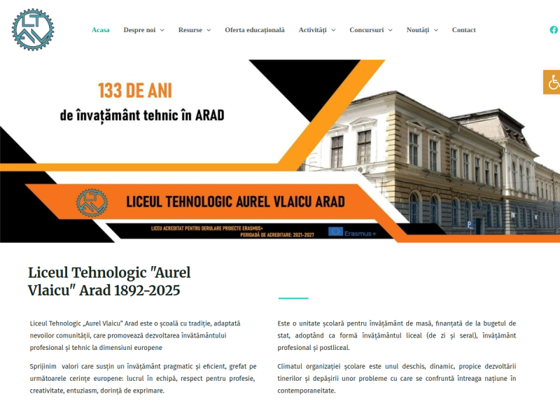 Imagine pentru website-ul unitatii: LICEUL TEHNOLOGIC "AUREL VLAICU" ARAD