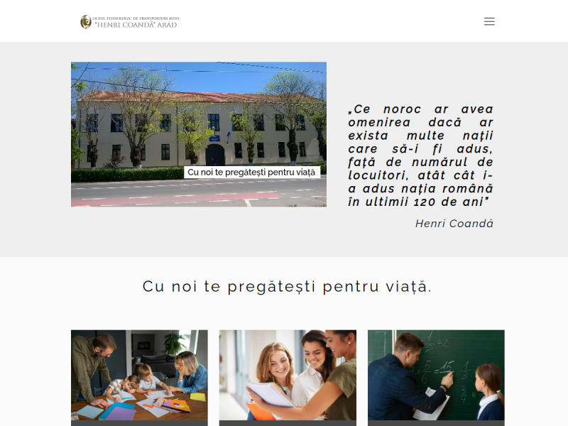 Imagine pentru website-ul unitatii: LICEUL TEHNOLOGIC DE TRANSPORTURI AUTO "HENRI COANDĂ" ARAD
