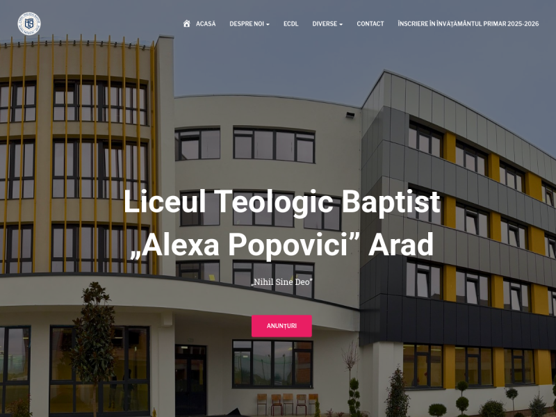 Imagine pentru website-ul unitatii: LICEUL TEOLOGIC BAPTIST "ALEXA POPOVICI" ARAD