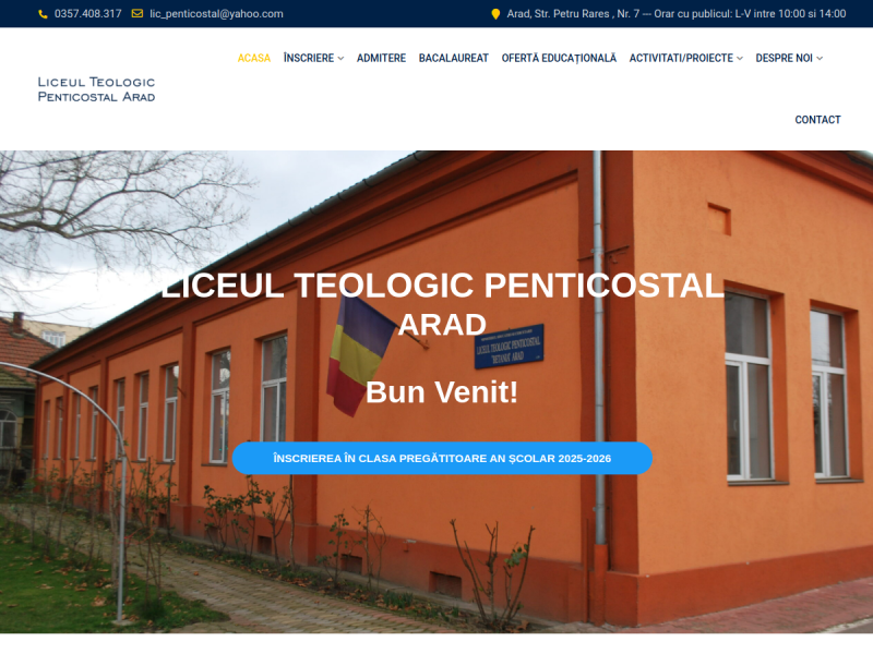Imagine pentru website-ul unitatii: LICEUL TEOLOGIC PENTICOSTAL ARAD
