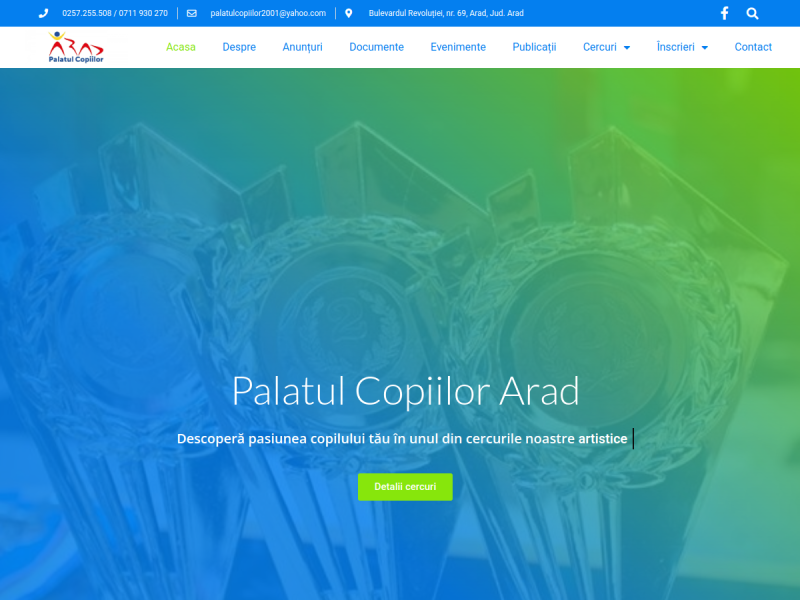 Imagine pentru website-ul unitatii: PALATUL COPIILOR ARAD