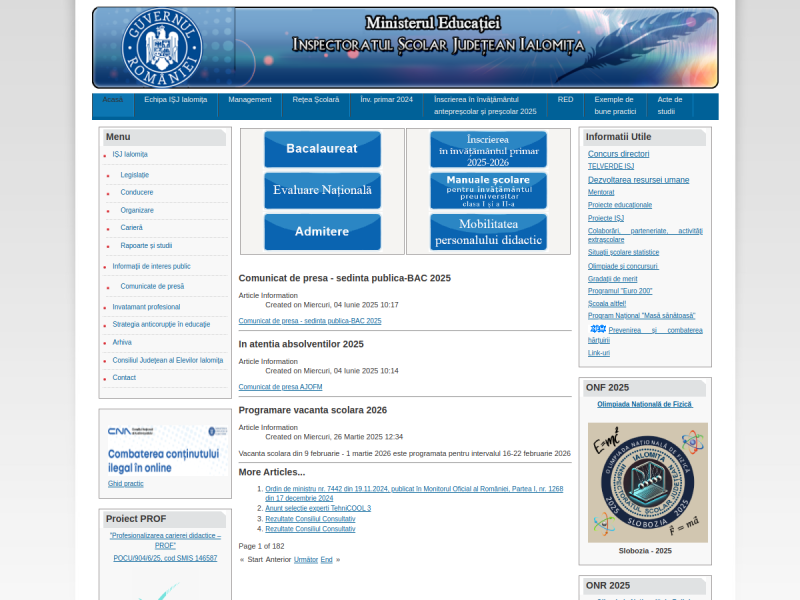 Imagine pentru website-ul unitatii: INSPECTORATUL ŞCOLAR JUDEŢEAN IALOMIŢA