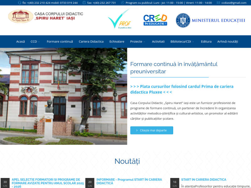 Imagine pentru website-ul unitatii: CASA CORPULUI DIDACTIC "SPIRU HARET" IAȘI