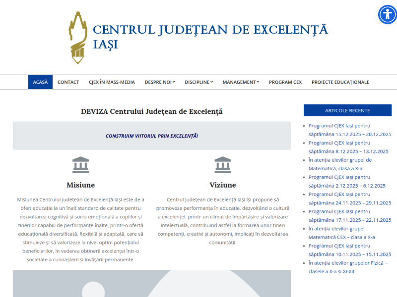 Imagine pentru website-ul unitatii: CENTRUL JUDEȚEAN DE EXCELENȚĂ IAȘI