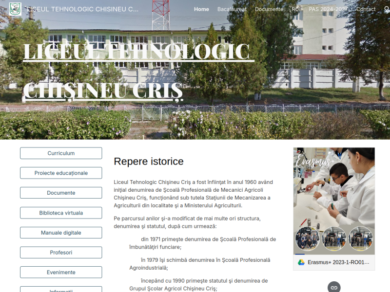 Imagine pentru website-ul unitatii: LICEUL TEHNOLOGIC CHIŞINEU CRIŞ