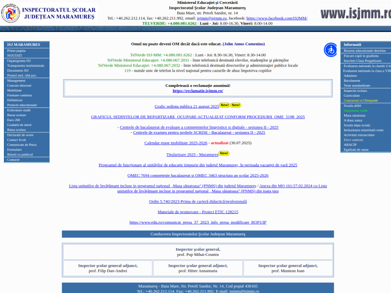 Imagine pentru website-ul unitatii: INSPECTORATUL ȘCOLAR JUDEȚEAN MARAMUREȘ
