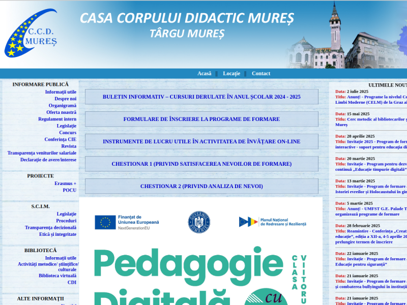 Imagine pentru website-ul unitatii: CASA CORPULUI DIDACTIC MUREŞ