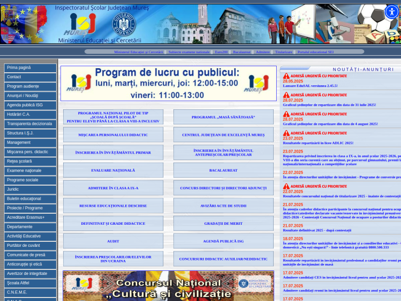 Imagine pentru website-ul unitatii: INSPECTORATUL ŞCOLAR JUDEŢEAN MUREŞ