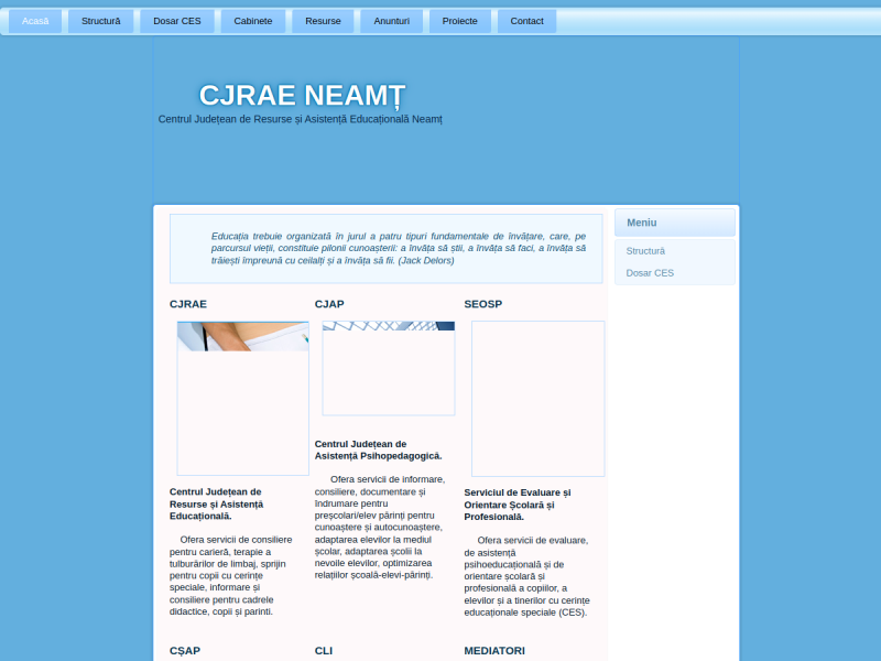 Imagine pentru website-ul unitatii: CENTRUL JUDEȚEAN DE RESURSE ȘI ASISTENȚĂ EDUCAȚIONALĂ NEAMȚ