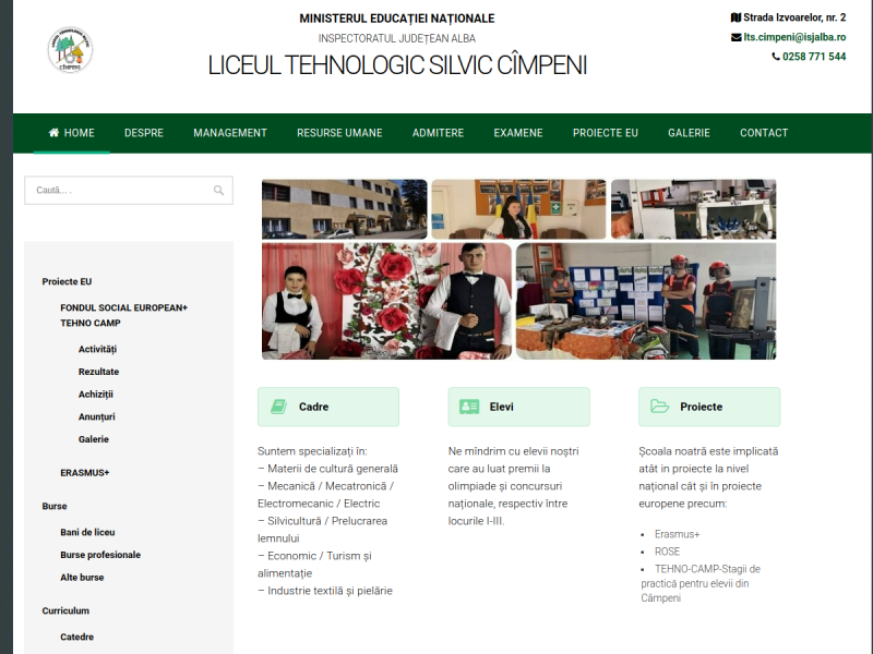 Imagine pentru website-ul unitatii: LICEUL TEHNOLOGIC SILVIC CÂMPENI