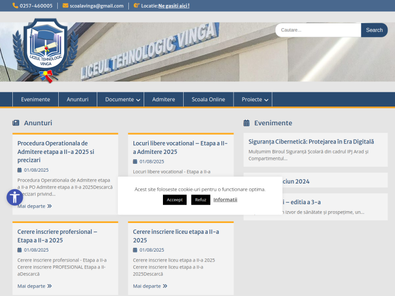 Imagine pentru website-ul unitatii: LICEUL TEHNOLOGIC VINGA