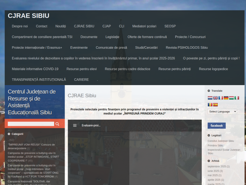 Imagine pentru website-ul unitatii: CENTRUL JUDEȚEAN DE RESURSE ȘI ASISTENȚĂ EDUCAȚIONALĂ SIBIU