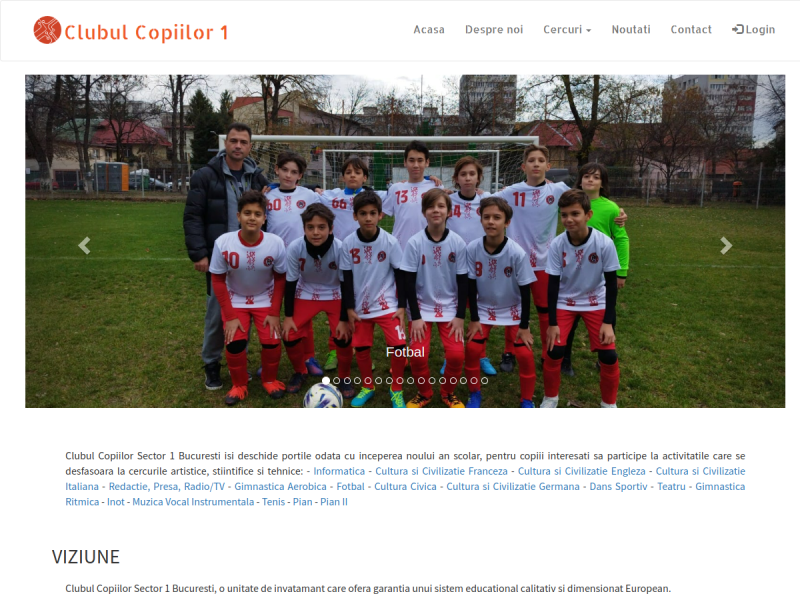 Imagine pentru website-ul unitatii: Clubul Copiilor Sector 1