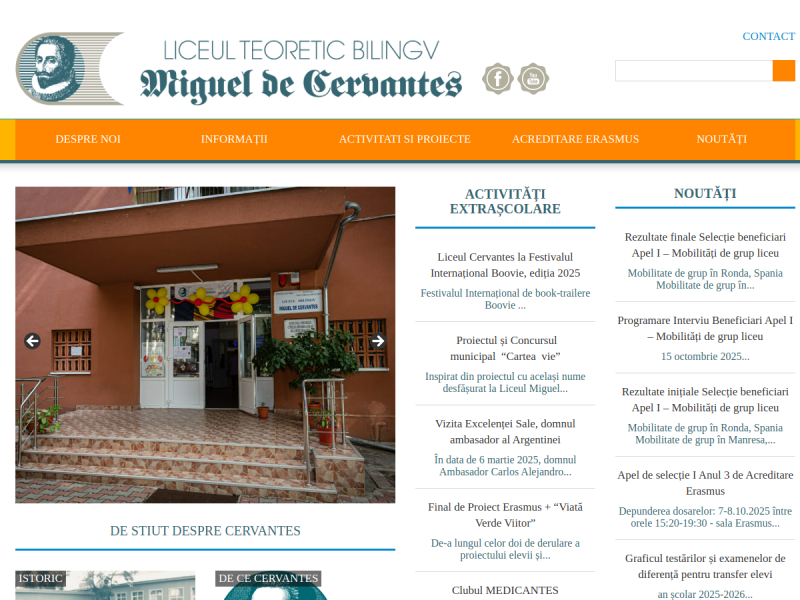Imagine pentru website-ul unitatii: Liceul Teoretic Bilingv „Miguel de Cervantes”