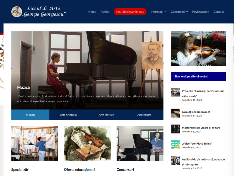 Imagine pentru website-ul unitatii: LICEUL DE ARTE "GEORGE GEORGESCU" TULCEA