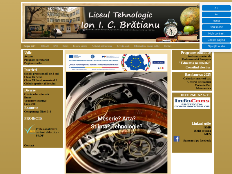 Imagine pentru website-ul unitatii: Liceul Tehnologic „Ion I.C. Brătianu”