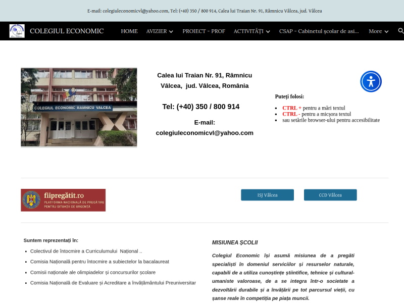 Imagine pentru website-ul unitatii: COLEGIUL ECONOMIC, MUNICIPIUL RÂMNICU VÂLCEA