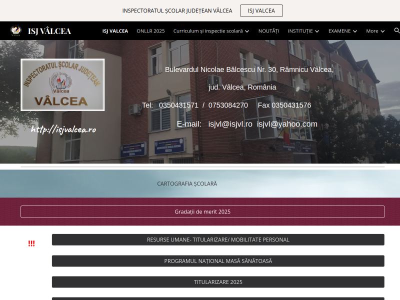 Imagine pentru website-ul unitatii: INSPECTORATUL ȘCOLAR JUDEŢEAN VÂLCEA