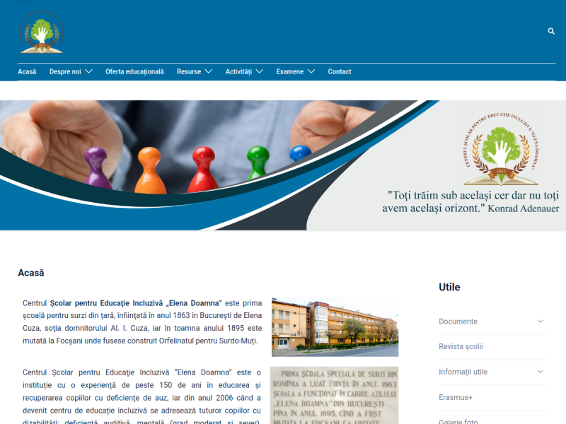 Imagine pentru website-ul unitatii: CENTRUL ȘCOLAR PENTRU EDUCAȚIE INCLUZIVĂ "ELENA DOAMNA" FOCȘANI