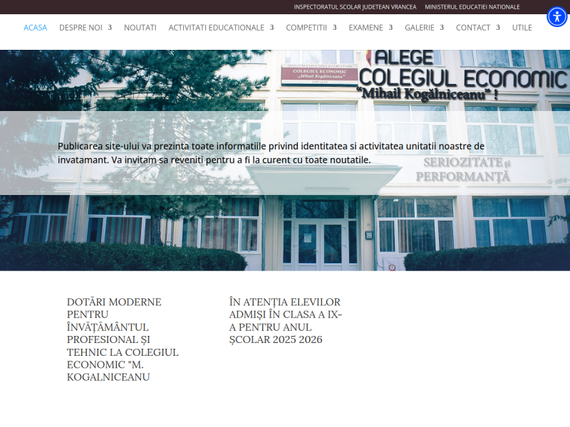 Imagine pentru website-ul unitatii: COLEGIUL ECONOMIC "MIHAIL KOGĂLNICEANU" FOCȘANI
