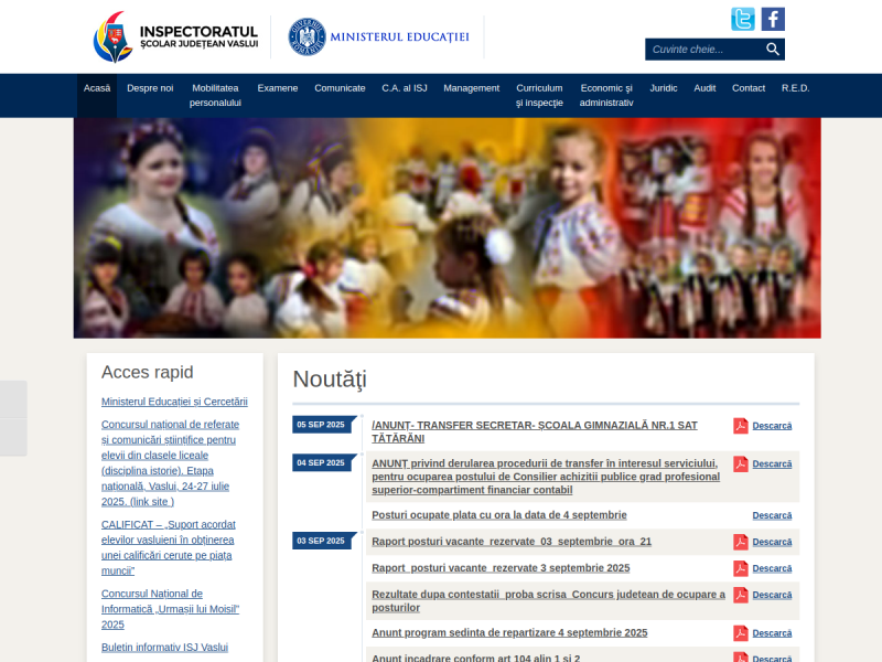 Imagine pentru website-ul unitatii: INSPECTORATUL ȘCOLAR JUDEȚEAN VASLUI