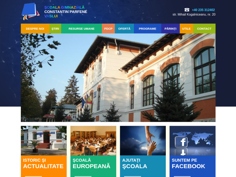 Imagine pentru website-ul unitatii: ȘCOALA GIMNAZIALĂ "CONSTANTIN PARFENE", MUNICIPIUL VASLUI