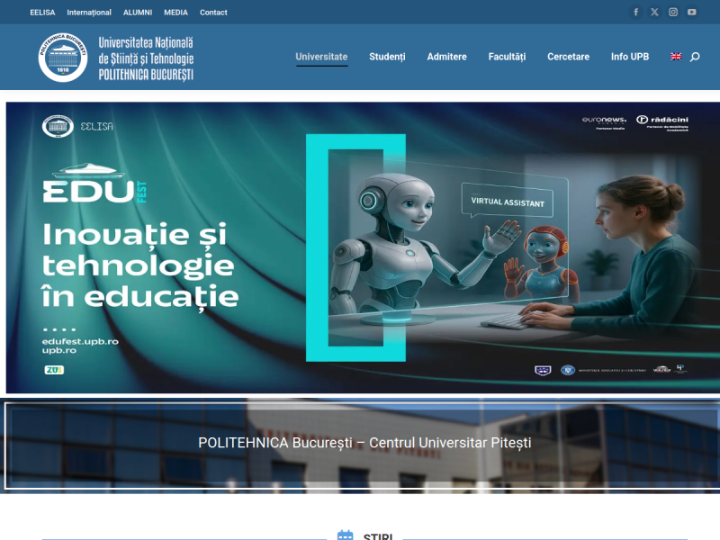 Imagine pentru website-ul unitatii: Universitatea Națională de Știință și Tehnologie Politehnica București