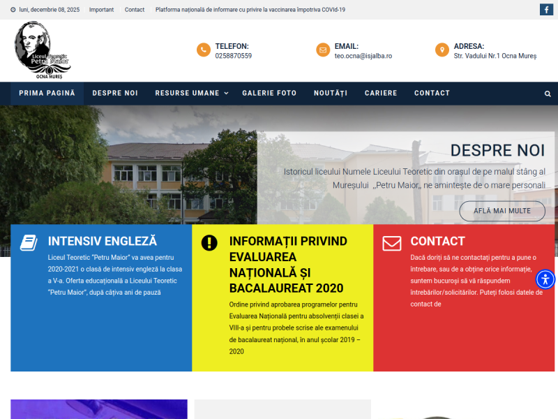 Imagine pentru website-ul unitatii: LICEUL TEORETIC "PETRU MAIOR" OCNA MUREȘ