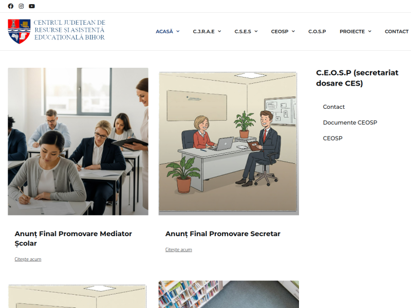 Imagine pentru website-ul unitatii: CENTRUL JUDEŢEAN DE RESURSE ȘI ASISTENŢĂ EDUCAŢIONALĂ