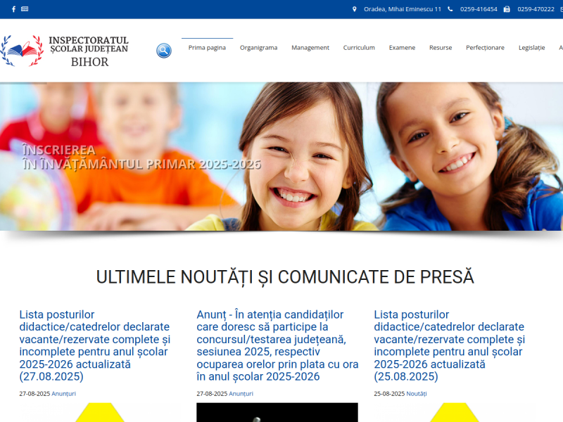 Imagine pentru website-ul unitatii: INSPECTORATUL ȘCOLAR JUDEȚEAN BIHOR