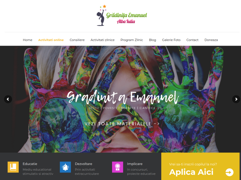 Imagine pentru website-ul unitatii: GRĂDINIȚA CU PROGRAM NORMAL "EMANUEL" ALBA IULIA
