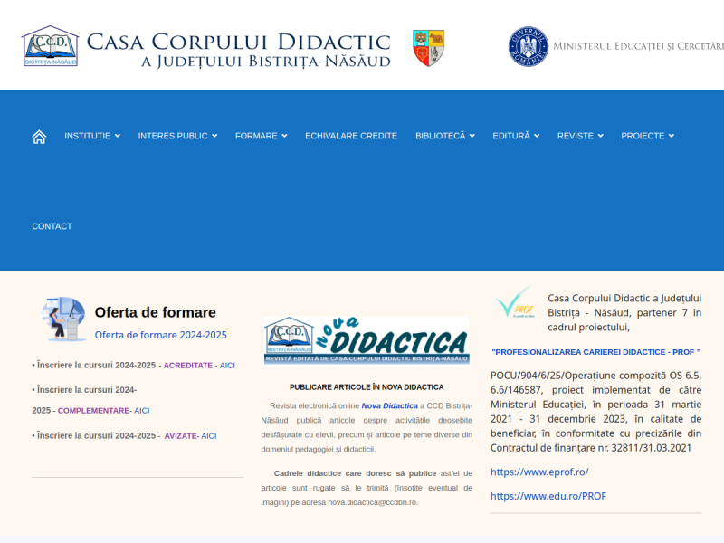 Imagine pentru website-ul unitatii: CASA CORPULUI DIDACTIC A JUDEȚULUI BISTRIȚA-NĂSĂUD