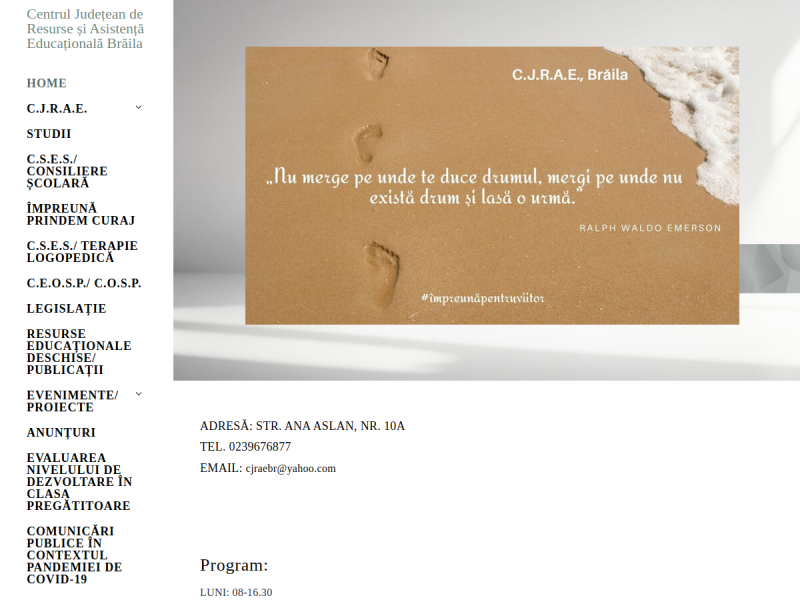 Imagine pentru website-ul unitatii: CENTRUL JUDEŢEAN DE RESURSE ŞI DE ASISTENŢĂ EDUCAŢIONALĂ BRĂILA