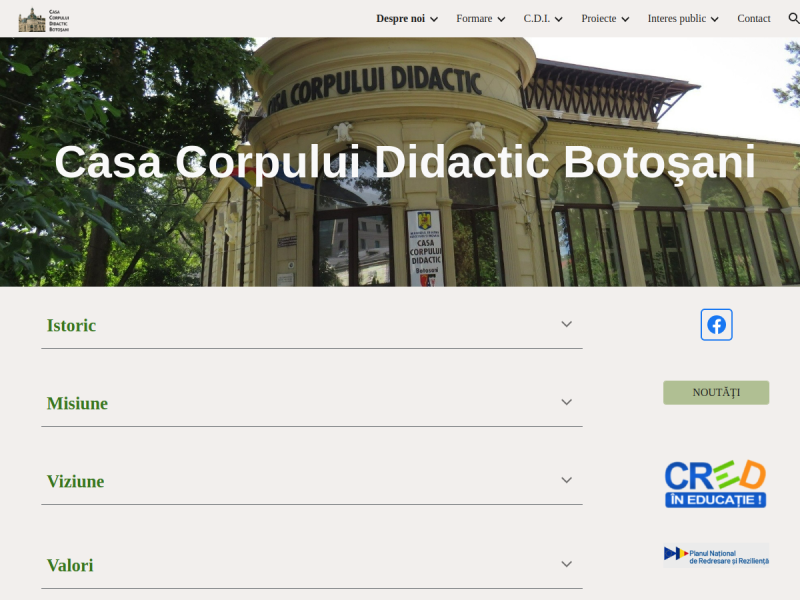 Imagine pentru website-ul unitatii: CASA CORPULUI DIDACTIC BOTOSANI