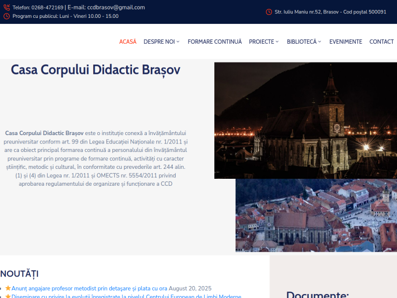 Imagine pentru website-ul unitatii: Casa Corpului Didactic Brașov
