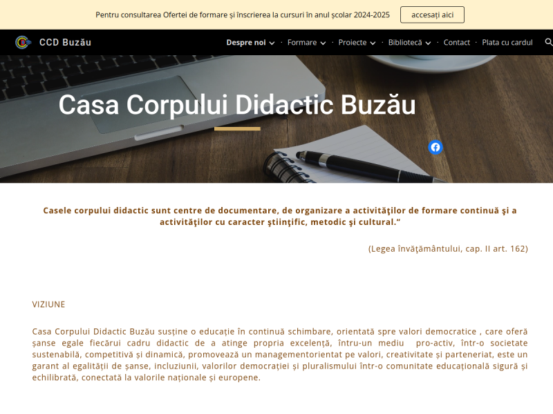 Imagine pentru website-ul unitatii: CASA CORPULUI DIDACTIC A JUDEȚULUI BUZĂU