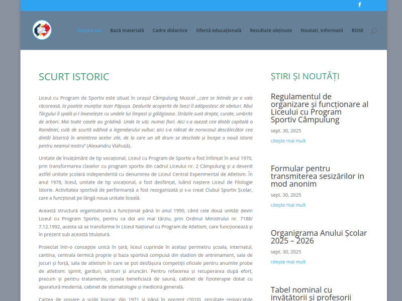 Imagine pentru website-ul unitatii: LICEUL CU PROGRAM SPORTIV CÂMPULUNG