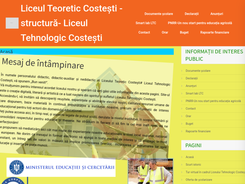 Imagine pentru website-ul unitatii: LICEUL TEHNOLOGIC COSTEȘTI