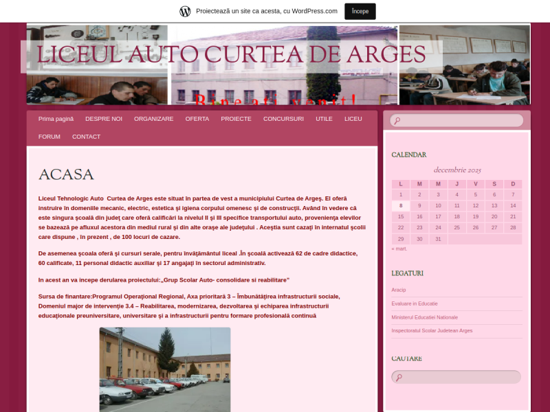 Imagine pentru website-ul unitatii: LICEUL TEHNOLOGIC AUTO CURTEA DE ARGEȘ