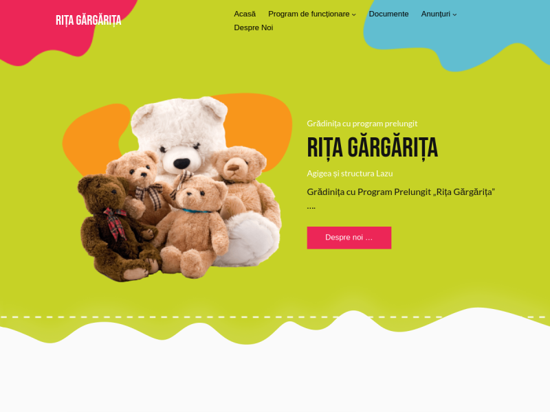 Imagine pentru website-ul unitatii: GRĂDINIŢA CU PROGRAM PRELUNGIT ’RIŢA GĂRGĂRIŢA’ AGIGEA