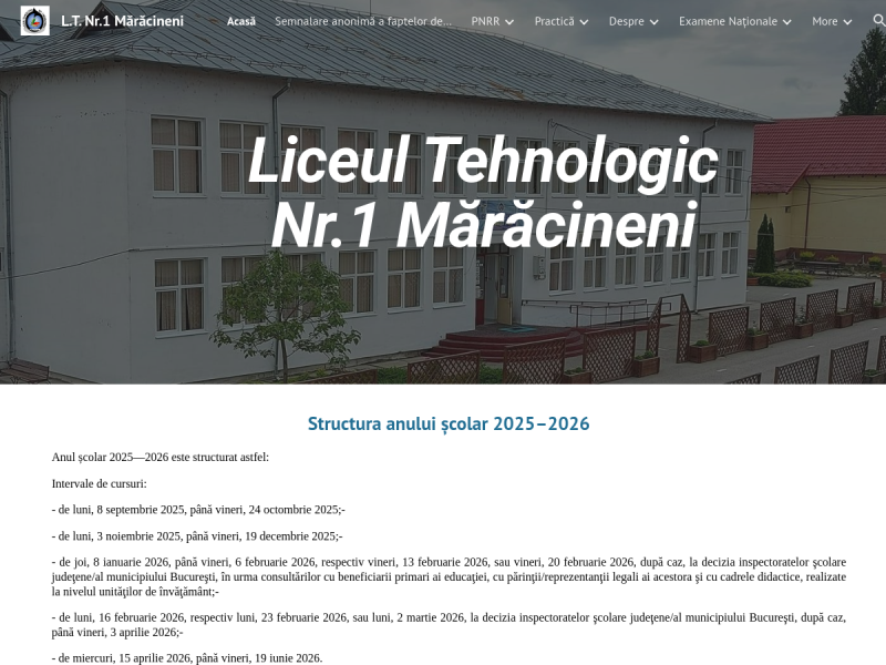 Imagine pentru website-ul unitatii: LICEUL TEHNOLOGIC NR. 1 MĂRĂCINENI