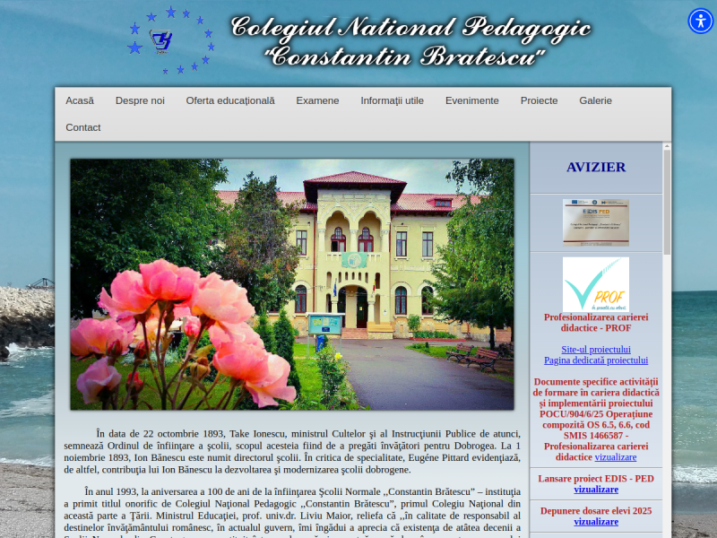 Imagine pentru website-ul unitatii: COLEGIUL NAŢIONAL PEDAGOGIC ’CONSTANTIN BRĂTESCU’ CONSTANŢA