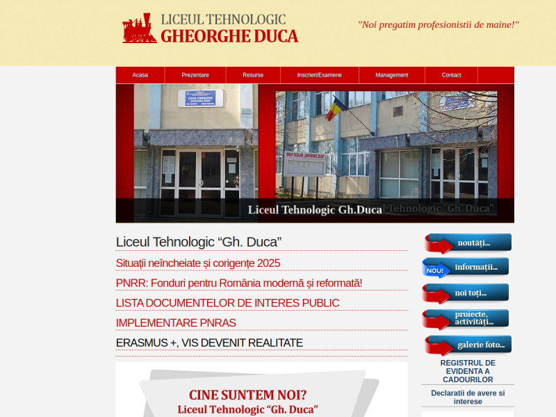 Imagine pentru website-ul unitatii: LICEUL TEHNOLOGIC ’GHEORGHE DUCA’ CONSTANŢA