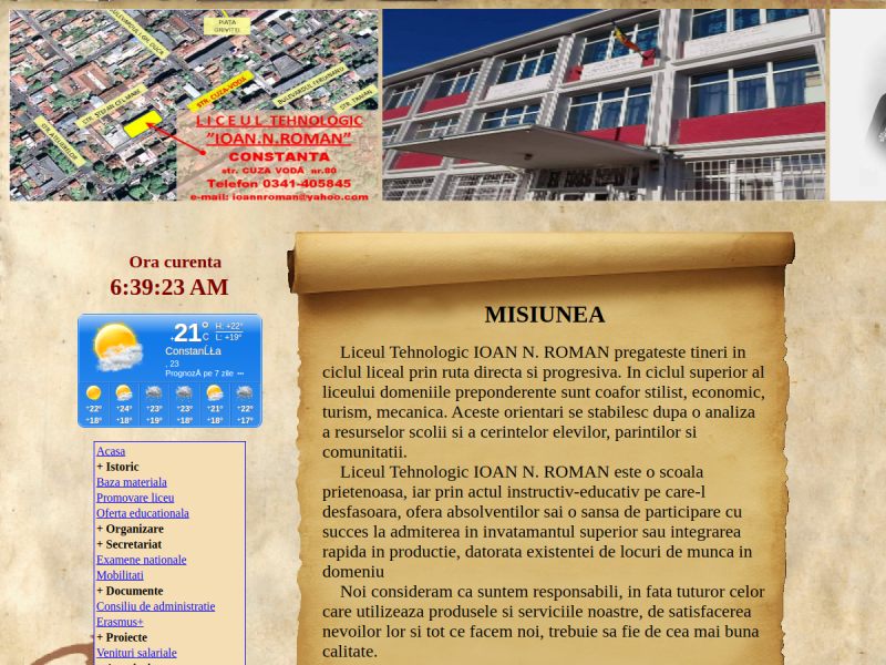 Imagine pentru website-ul unitatii: LICEUL TEHNOLOGIC ’IOAN N.ROMAN’ CONSTANŢA