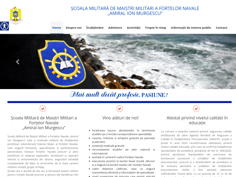 Imagine pentru website-ul unitatii: ȘCOALA MILITARĂ DE MAIȘTRI MILITARI A FORȚELOR NAVALE ”AMIRAL ION MURGESCU” CONSTANȚA