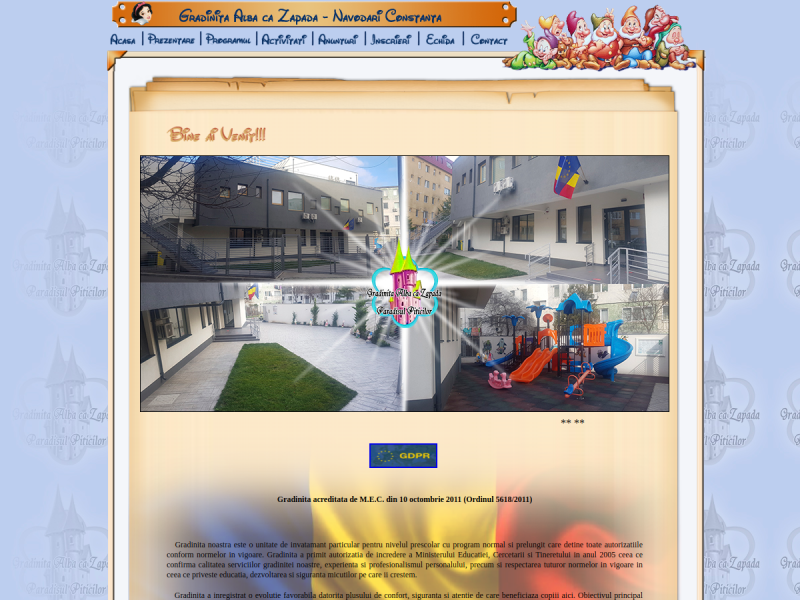 Imagine pentru website-ul unitatii: GRĂDINIŢA ’ALBĂ CA ZĂPADA’ NĂVODARI
