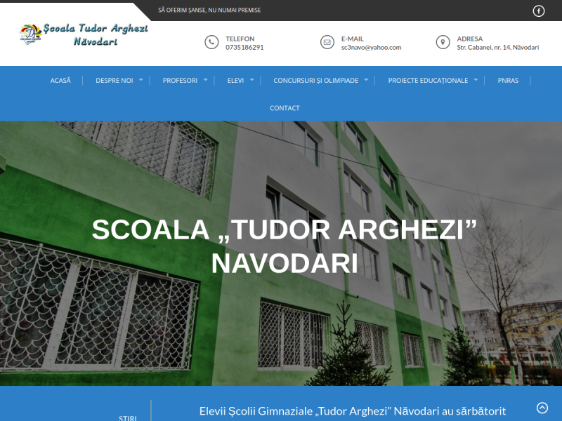 Imagine pentru website-ul unitatii: ŞCOALA GIMNAZIALĂ ’TUDOR ARGHEZI’ NĂVODARI