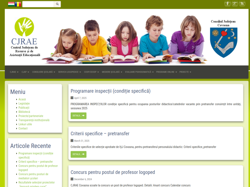 Imagine pentru website-ul unitatii: Centrul Județean de Resurse și de Asistență Educațională