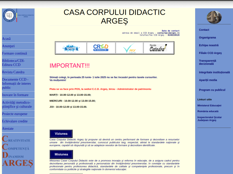 Imagine pentru website-ul unitatii: CASA CORPULUI DIDACTIC ARGEȘ